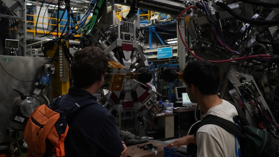 Advanced humanoid robot working in a modern laboratory
