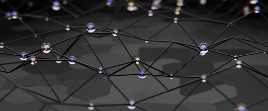Blockchain technology concept with interconnected nodes