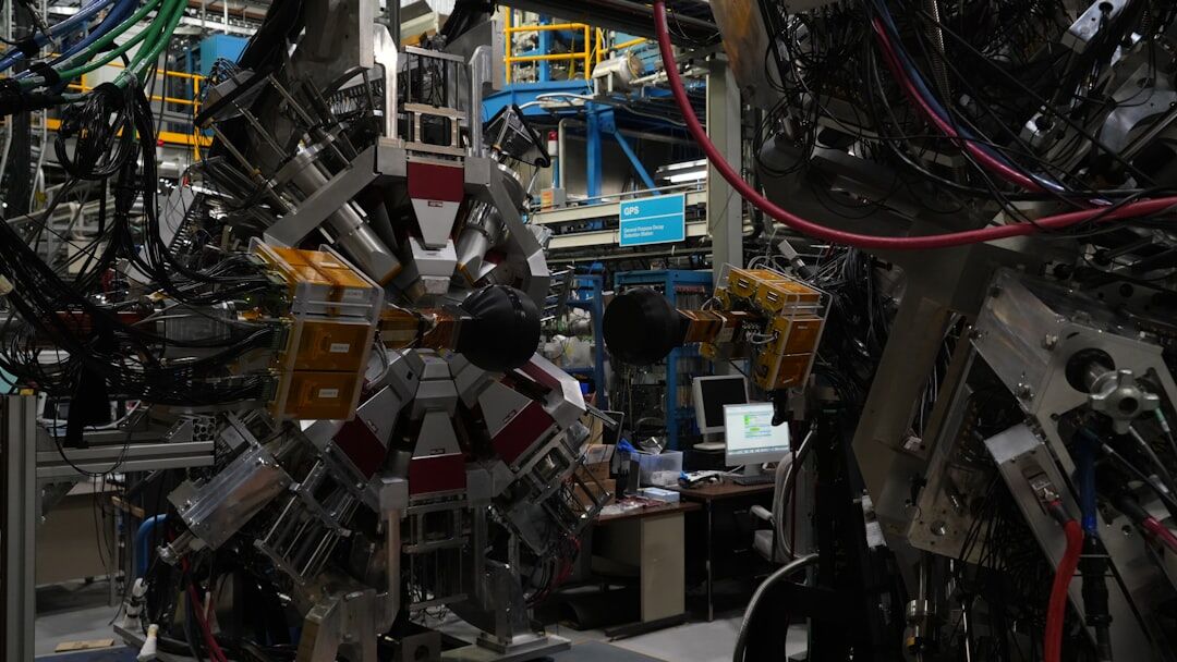 Industrial automation robots on manufacturing line